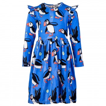 Children's Blue puffin dress Mullido