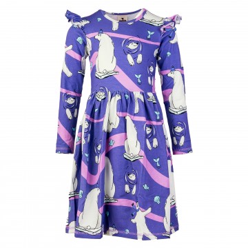 Children's Purple Dress With Polar Bears Mullido