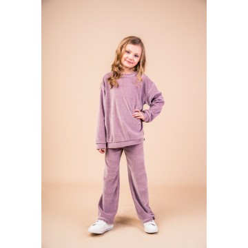 Children's Purple Velvet Jumpsuit Mullido