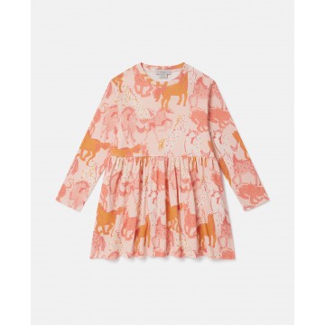 Kids Pink Horse Print Dress Stella McCartney