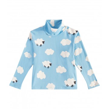 Kids Printed Cotton Turtleneck Top Stella McCartney