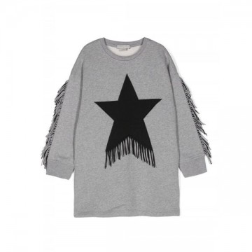 Children's Fringed Star Cotton Sweatshirt Dress Stella Mc Cartney