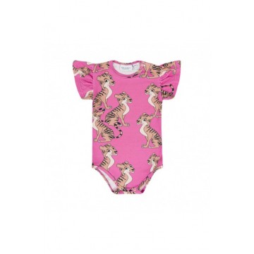 Dear Sophie Kids Tiger Pink Frill Bodysuit