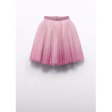 Children's Pink Glitter Midi Skirt Abel and Lula