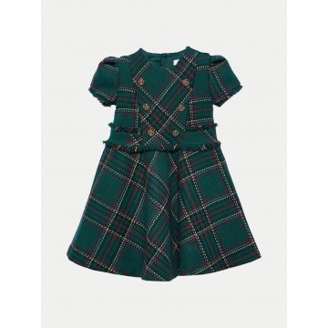 Children's Green Plaid Dress Abel and Lula