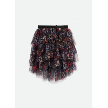 Children's Black Tulle Skirt With Flowers Angel Face