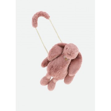 Children's Pink Rabbit Fur Bag Angel Face