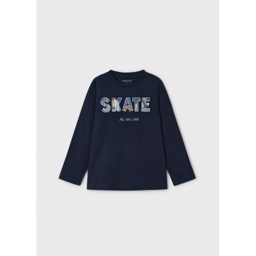 Children's Dark Blue Blouse With Embossed SKATE Logo Mayoral Logo