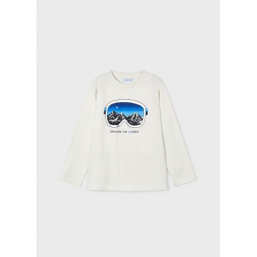 Children's White Blouse With Ski Goggles Mayoral