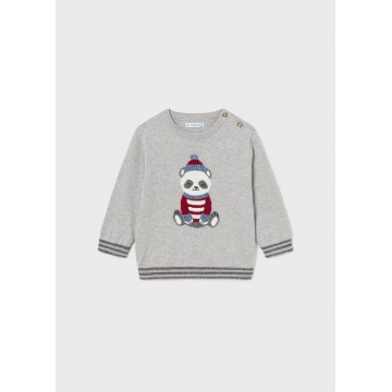 Baby Light Gray Pullover Panda Mayoral