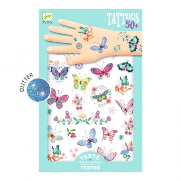 Children's Tattoos Butterflies with glitter Djeco