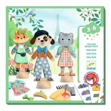 Children's Stickers Dress Up Animals ''Good Morning Paris''