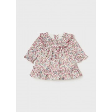 Baby Pink Floral Printed Dress Mayoral