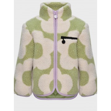 Children's Light Green Fleece Jacket With White Flowers Stella McCartney