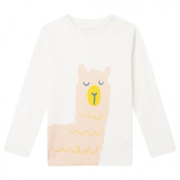 Children's White Long Sleeve Lama Blouse Stella McCartney