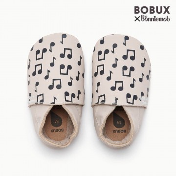 Bobux Baby Pink Cuddle Shoes with Black Notes
