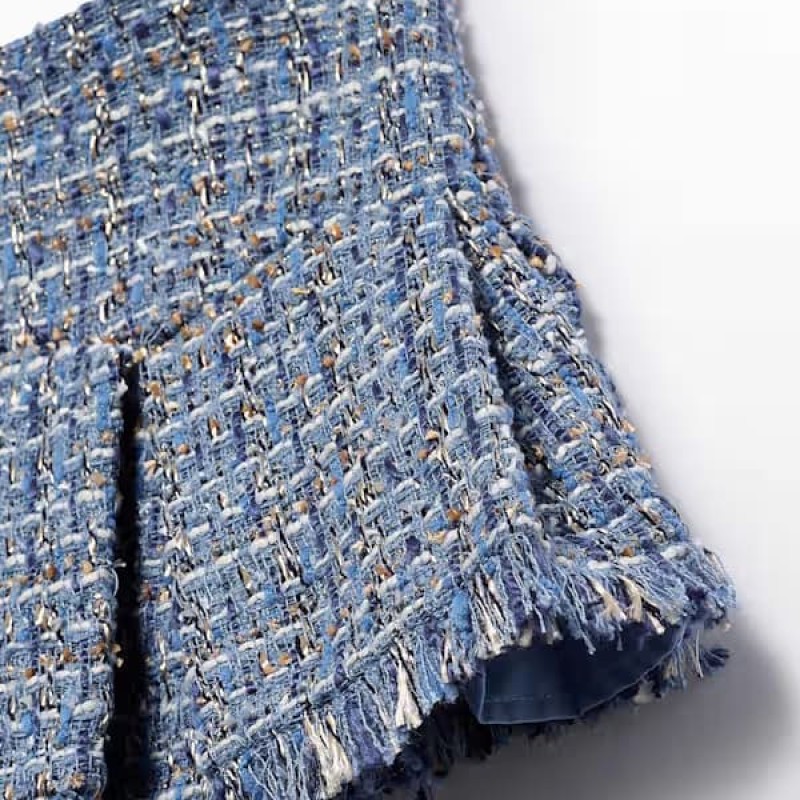Abel & Lula Light Blue Tweed Skirt Abel & Lula Light Blue Tweed Skirt