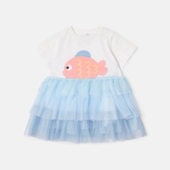 Stella McCartney Kids Fish Graphic Tulle Dress