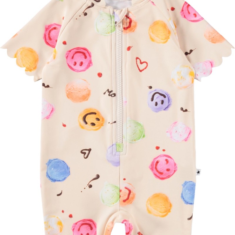 Molo Riley Κρεμ Μαγιό Με Χαμόγελα