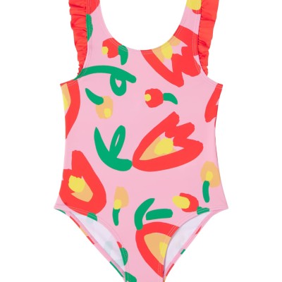 Stella McCartney Kids Printed swimsuit Red With Flowers