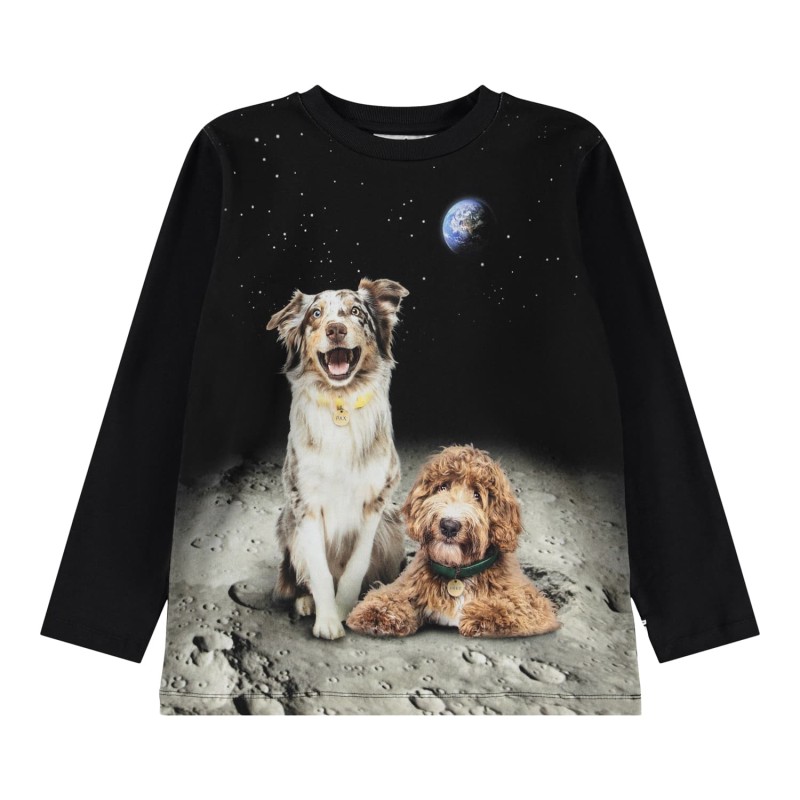 Molo Reif Moon Friends  Black Long-Sleeve T-Shirt