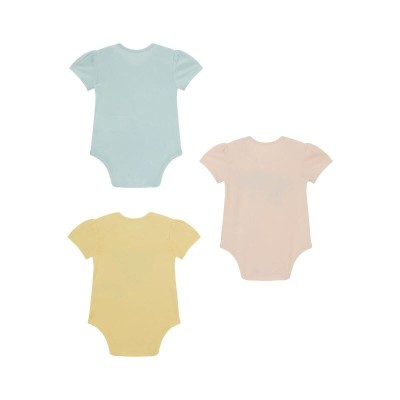 Guess 3-Piece Baby Girl Short-Sleeve Bodysuit Set with Bear Print (Green, Light Pink, Yellow) Guess 3-Piece Baby Girl Short-Sleeve Bodysuit Set with Bear Print (Green, Light Pink, Yellow)