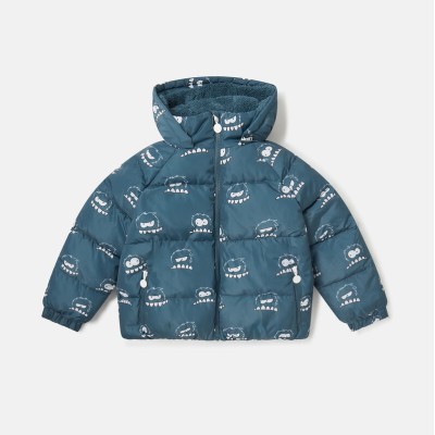 Stella Mc Cartney Monster Print Hooded Puffer Coat