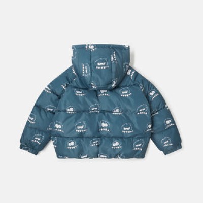 Stella Mc Cartney Monster Print Hooded Puffer Coat