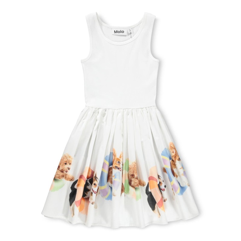 Molo Cassandra Λευκό Παιδικό Φόρεμα Με Σκύλο