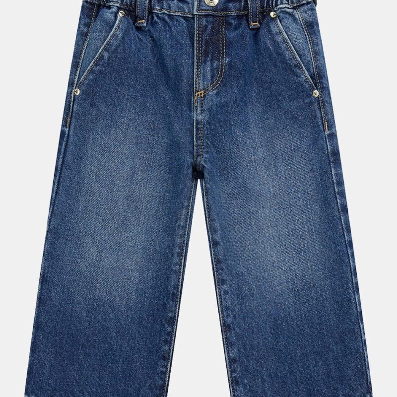 Guess Παιδικό Τζιν Παντελόνι Culotte με Λουρέξ Κλωστή για Κορίτσι