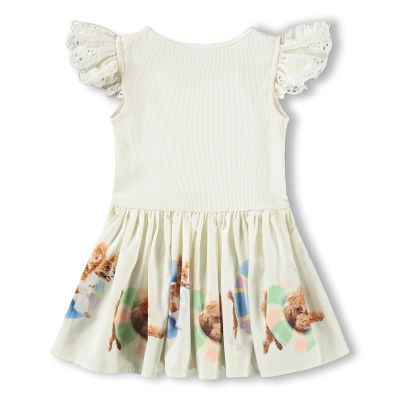 Molo Cimi Λευκό Παιδικό Φόρεμα Με Σκυλάκια