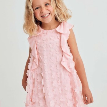 Παιδικό Ροζ Φόρεμα Με Λουλούδια