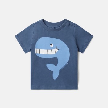 Stella McCartney Kids Whale Graphic Short Sleeve T-Shirt