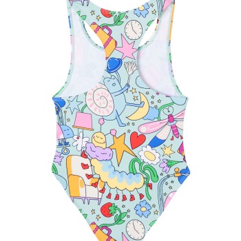 Stella McCartney Kids Γαλάζιο Μαγιό Με Λουλούδια
