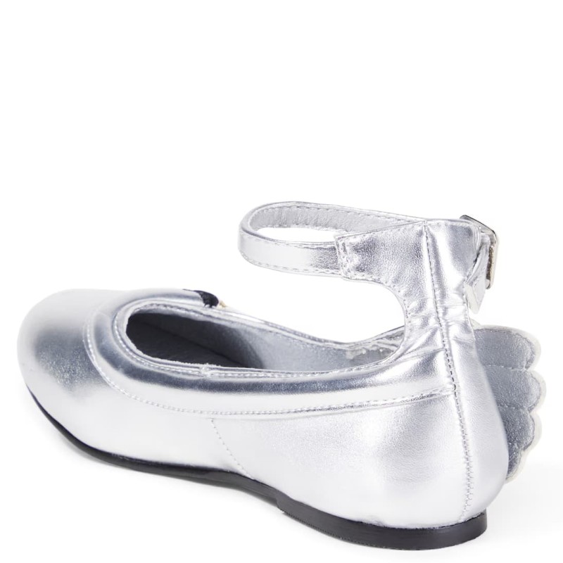 Stella McCartney Kids Μπαλαρίνα Ασημί Με Κύκνο