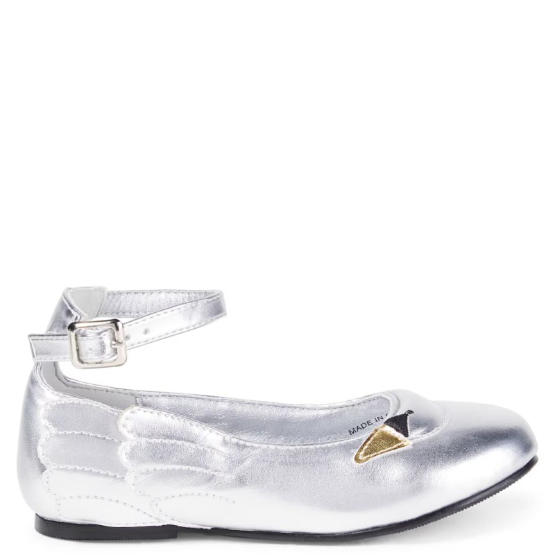 Stella McCartney Kids Μπαλαρίνα Ασημί Με Κύκνο