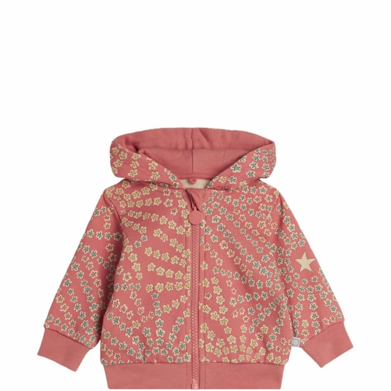Stella McCartney Kids Βρεφική Κοριτσίστικη Ροζ Ζακέτα με Κουκούλα και Μοτίβο Αστεράκια