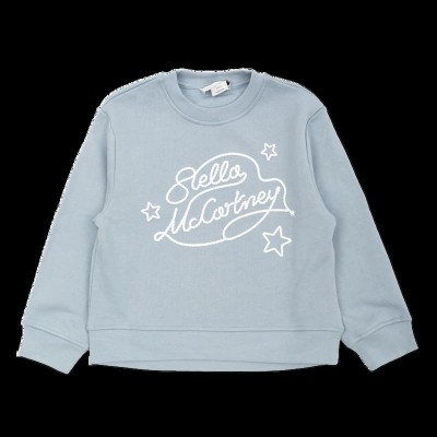 Stella McCartney Kids Παιδικό Κοριτσίστικο Μπλε Φούτερ με Λευκό Κεντημένο Λογότυπο