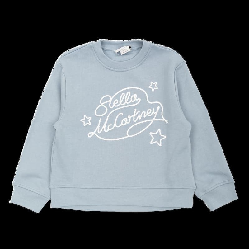 Stella McCartney Kids Παιδικό Κοριτσίστικο Μπλε Φούτερ με Λευκό Κεντημένο Λογότυπο