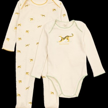 Stella McCartney Kids Βρεφικό Σετ 2 Τεμαχίων με Φορμάκια Ύπνου και Τίγρη