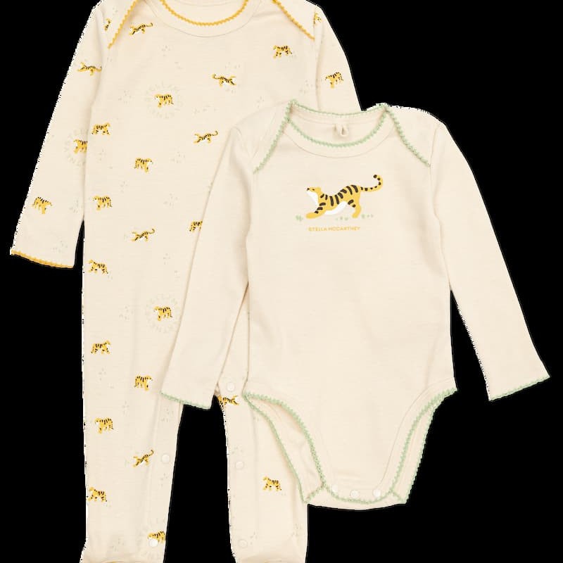 Stella McCartney Kids Βρεφικό Σετ 2 Τεμαχίων με Φορμάκια Ύπνου και Τίγρη