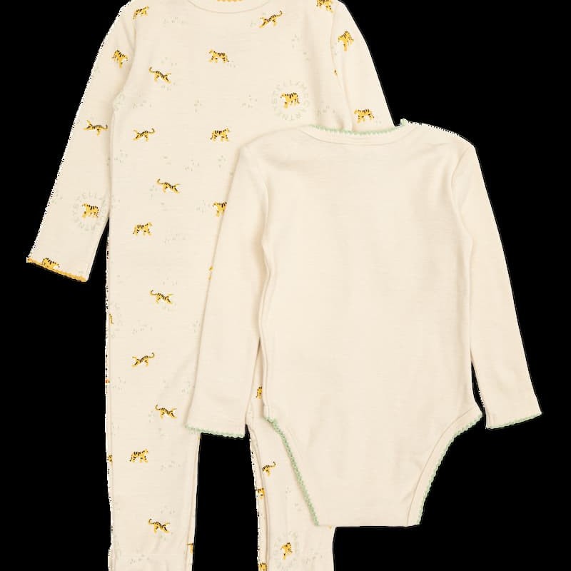 Stella McCartney Kids Βρεφικό Σετ 2 Τεμαχίων με Φορμάκια Ύπνου και Τίγρη
