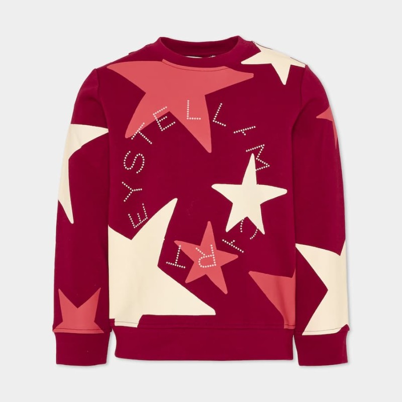 Stella McCartney Kids Παιδικό Κοριτσίστικο Μπορντό Φούτερ με Αστέρια