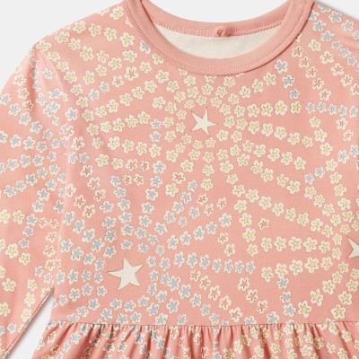 Stella McCartney Kids Παιδικό Ροζ Φόρεμα με Σχέδιο Αστέρια
