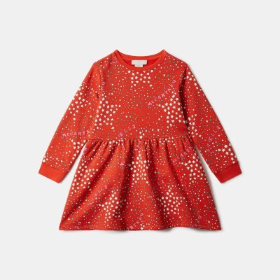 Stella McCartney Kids Παιδικό Κόκκινο Φόρεμα με Πολύχρωμα Αστέρια