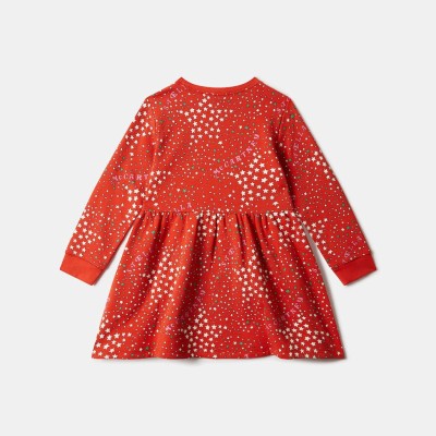 Stella McCartney Kids Παιδικό Κόκκινο Φόρεμα με Πολύχρωμα Αστέρια