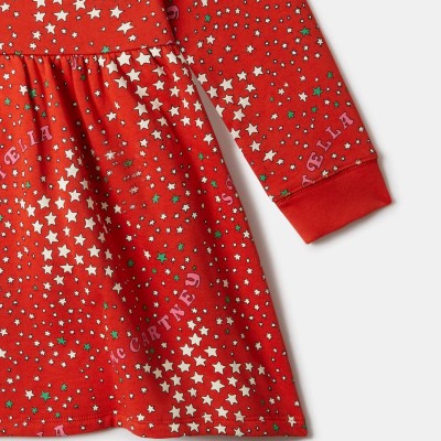 Stella McCartney Kids Παιδικό Κόκκινο Φόρεμα με Πολύχρωμα Αστέρια