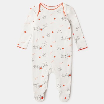 Stella McCartney Baby Βρεφικό Λευκό Σετ Εσωρούχων με Στάμπα Πουλάκια
