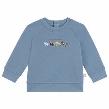Stella McCartney Kids Βρεφική Μπλούζα Φούτερ Μπλε με Κεντημένα Άλογα