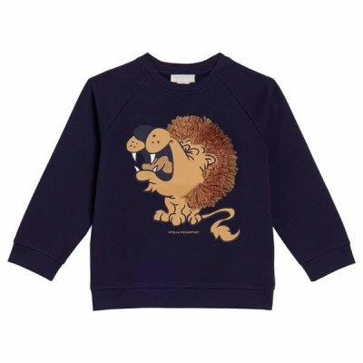 Stella McCartney Kids Παιδικό Αγορίστικο Σκούρο Μπλε Φούτερ με Στάμπα Λιοντάρι